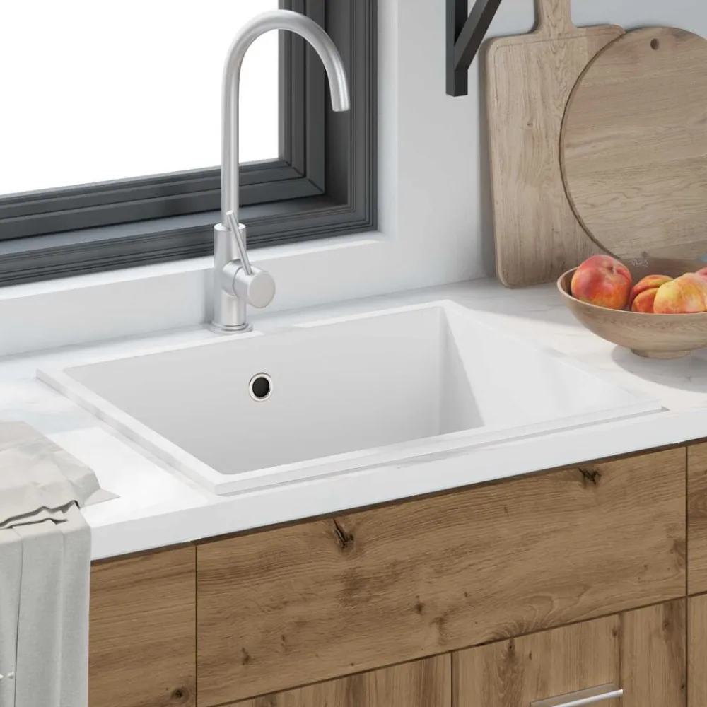 vidaXL Fontanería-Fregadero de cocina 54 x 44 x 20 cm granito