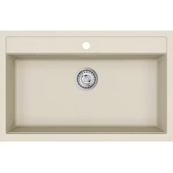 vidaXL Fontanería-Fregadero de cocina de granito con un seno