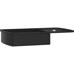 vidaXL Fregadero de cocina de un seno de granito Negro Discount