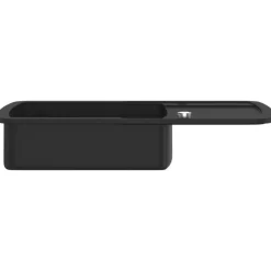 vidaXL Fregadero de cocina de un seno de granito Negro Discount