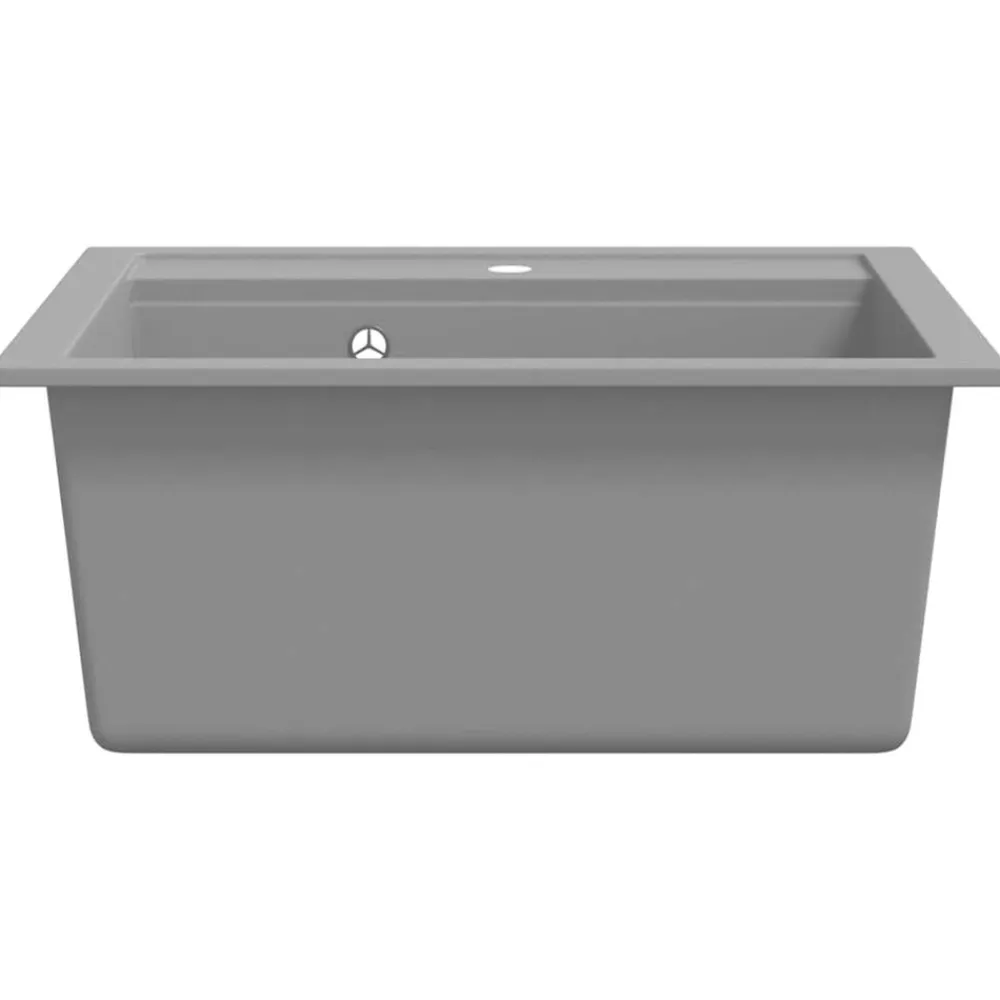 vidaXL Fontanería-Fregadero de cocina de granito con un seno