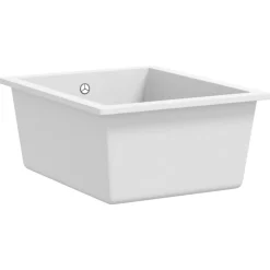 vidaXL Fregadero de cocina con rebosadero granito Blanco Online