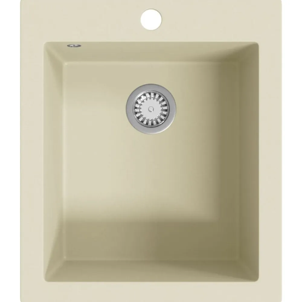 vidaXL Fregadero de cocina de granito con un seno Beige Sale