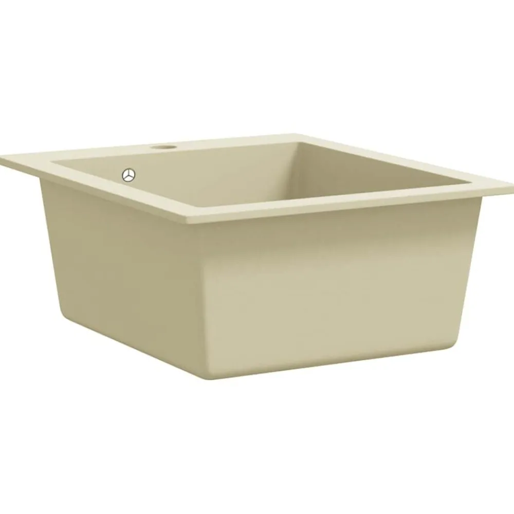 vidaXL Fregadero de cocina de granito con un seno Beige Sale