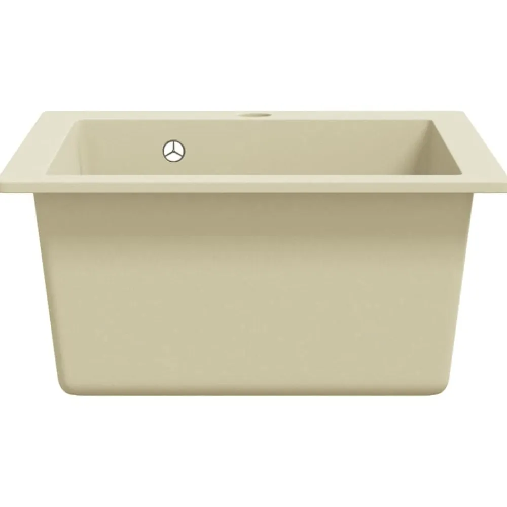vidaXL Fregadero de cocina de granito con un seno Beige Sale