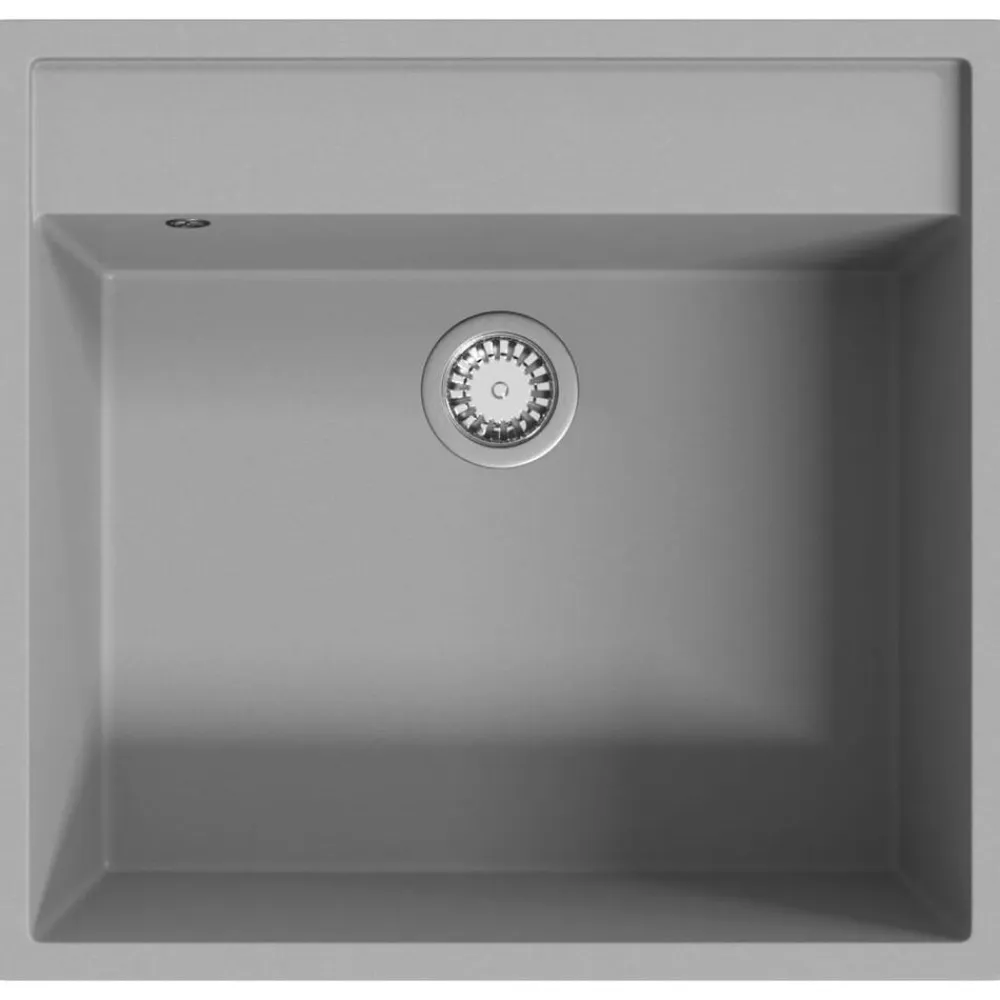 vidaXL Fontanería-Fregadero de cocina con rebosadero granito