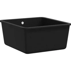 vidaXL Fontanería-Fregadero de cocina de granito con un seno