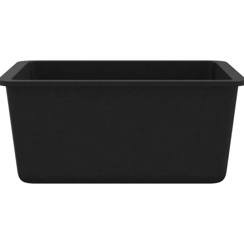 vidaXL Fontanería-Fregadero de cocina de granito con un seno