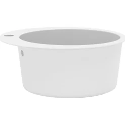 vidaXL Fregadero de cocina de granito con un seno redondo Blanco Clearance