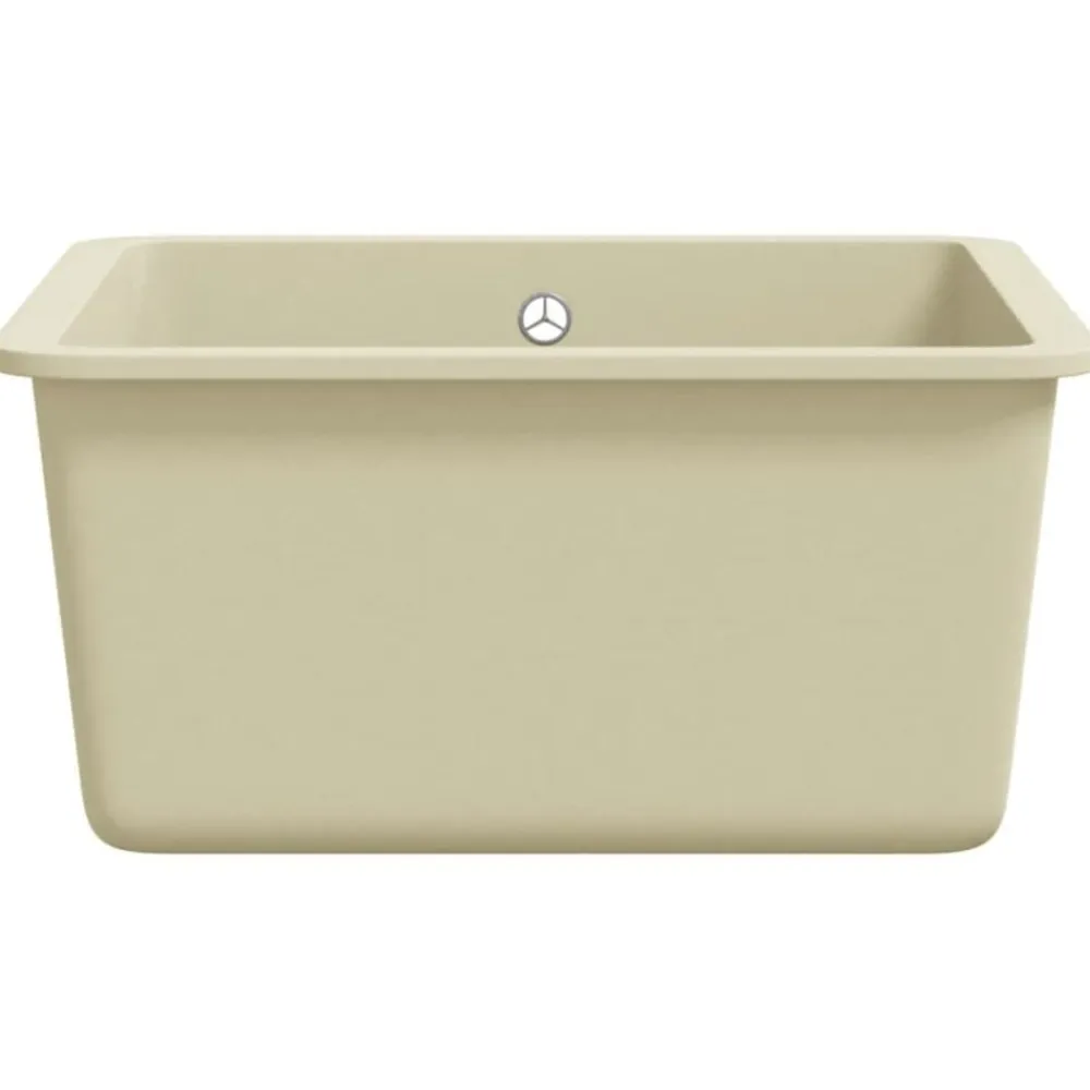 vidaXL Fontanería-Fregadero de cocina de granito con un seno