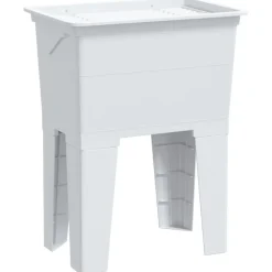 vidaXL Fregadero de lavadero de resina 59x41x75 cm Blanco Clearance