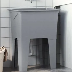 vidaXL Fregadero de lavadero de resina 59x41x75 cm Gris Hot