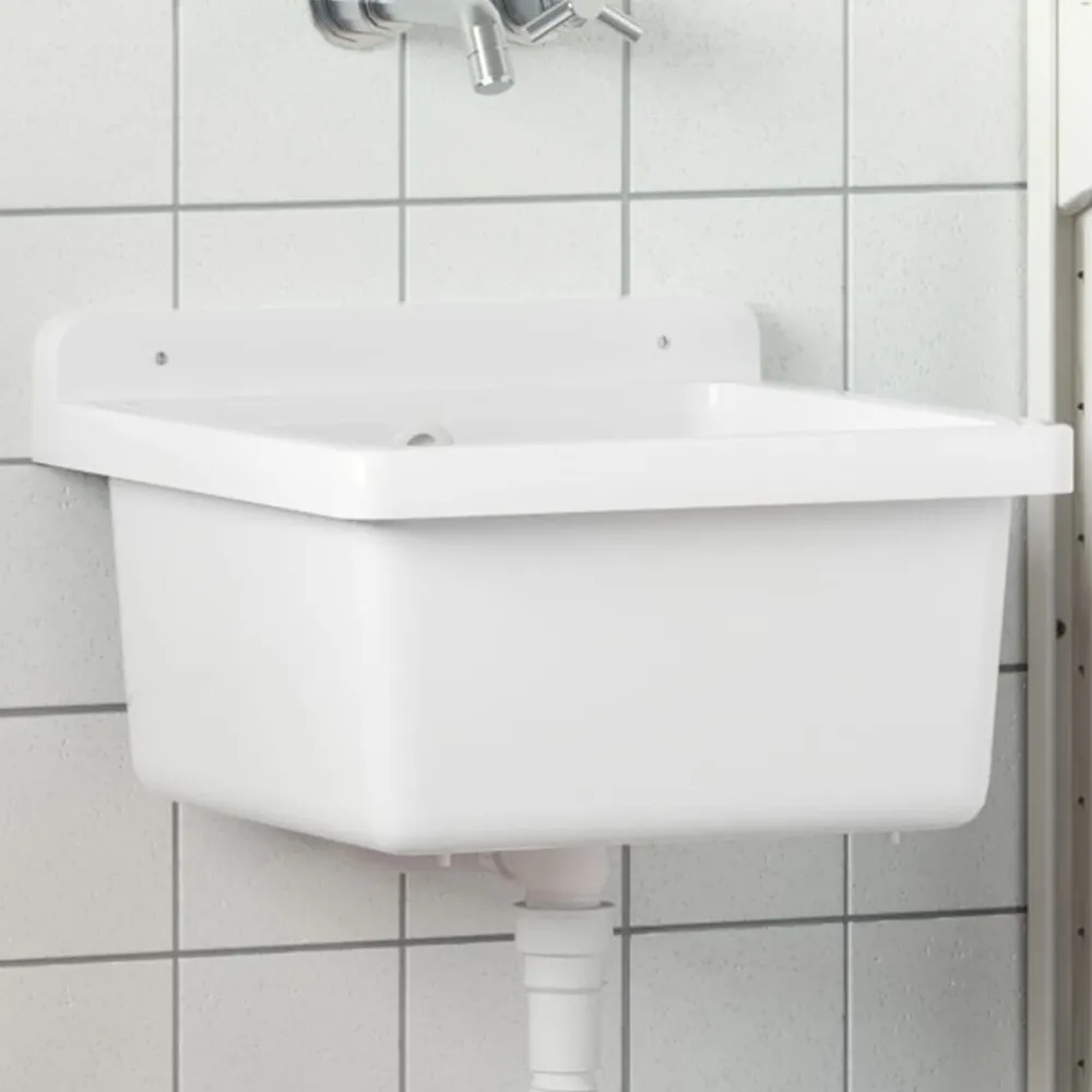 vidaXL Fontanería-Fregadero lavabo de pared resina 40x40x24 cm