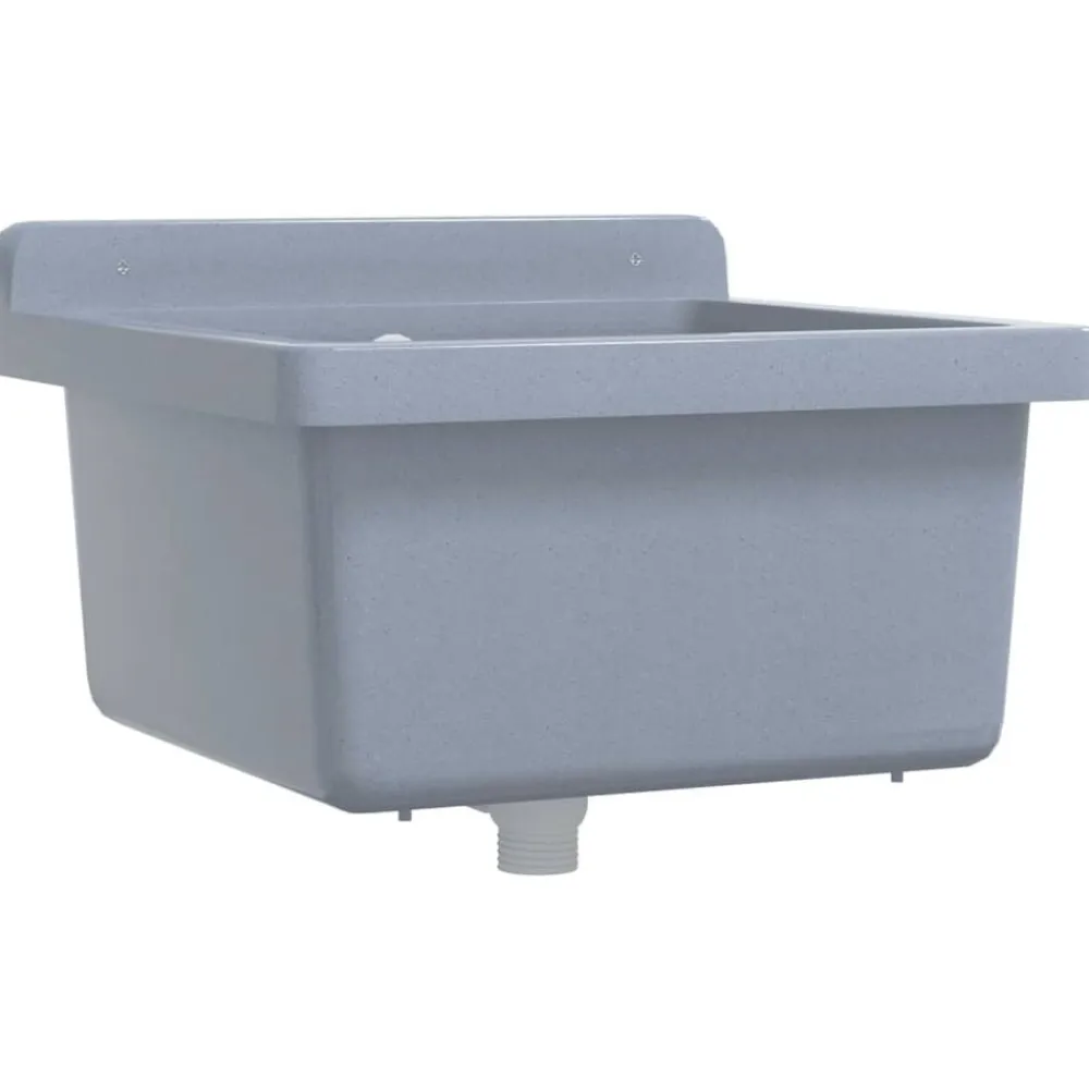 vidaXL Fontanería-Fregadero lavabo de pared resina 40x40x24 cm