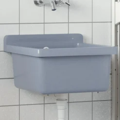 vidaXL Fontanería-Fregadero lavabo de pared resina 40x40x24 cm