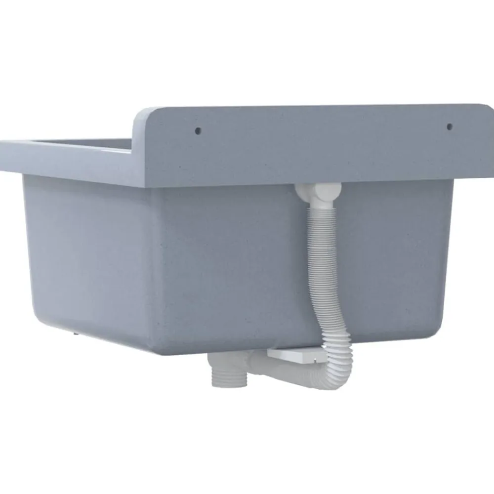 vidaXL Fontanería-Fregadero lavabo de pared resina 40x40x24 cm