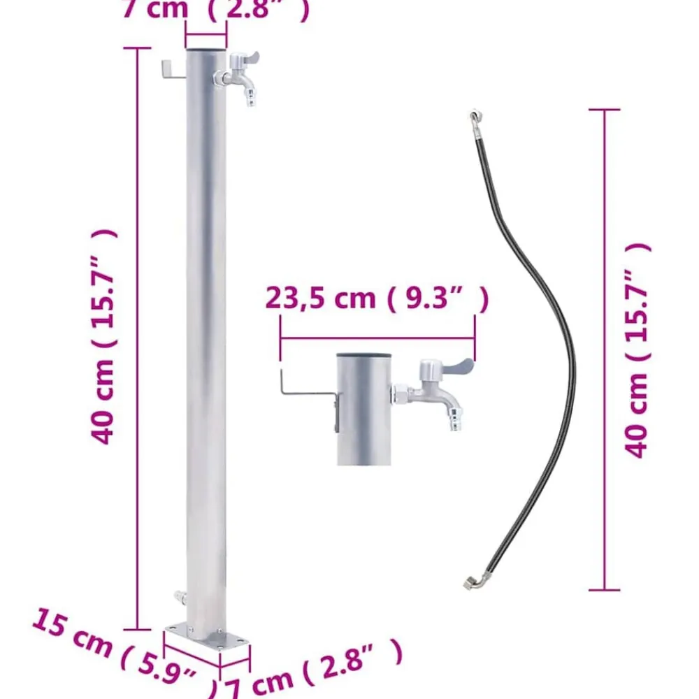 vidaXL Fuente de agua para jardín acero inoxidable redonda 40 cm Outlet