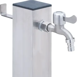 vidaXL Fuente de agua para jardín acero inoxidable cuadrada 40 cm Clearance