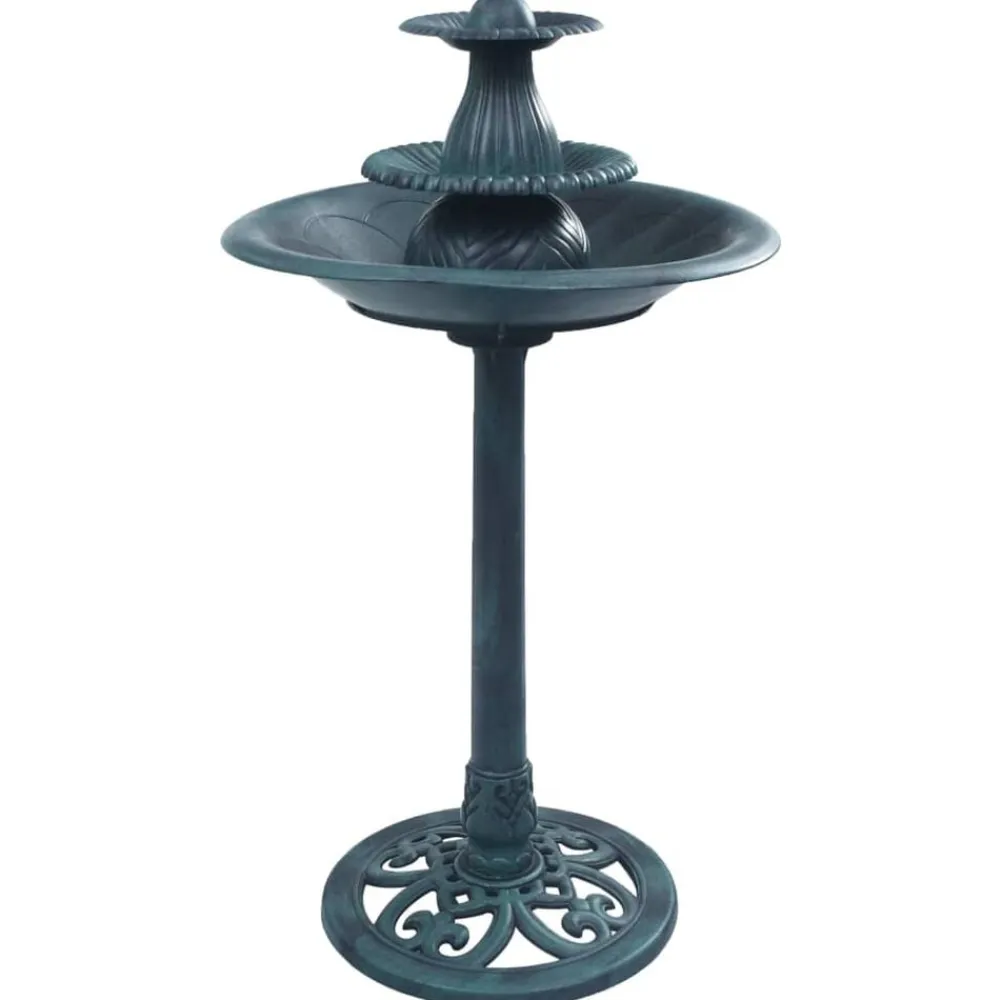 vidaXL Fuente de baño para pájaros plástico 50x91 cm Verde Sale