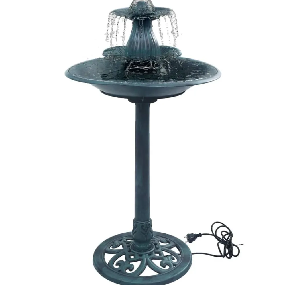 vidaXL Fuente de baño para pájaros plástico 50x91 cm Verde Sale