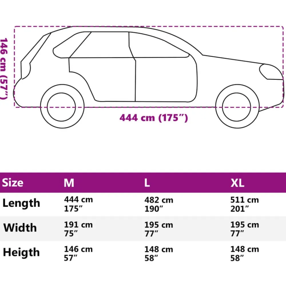 vidaXL Piezas Y Accesorios Para Vehículos-Funda coche completa SUV protección antigranizo M gris/plateado