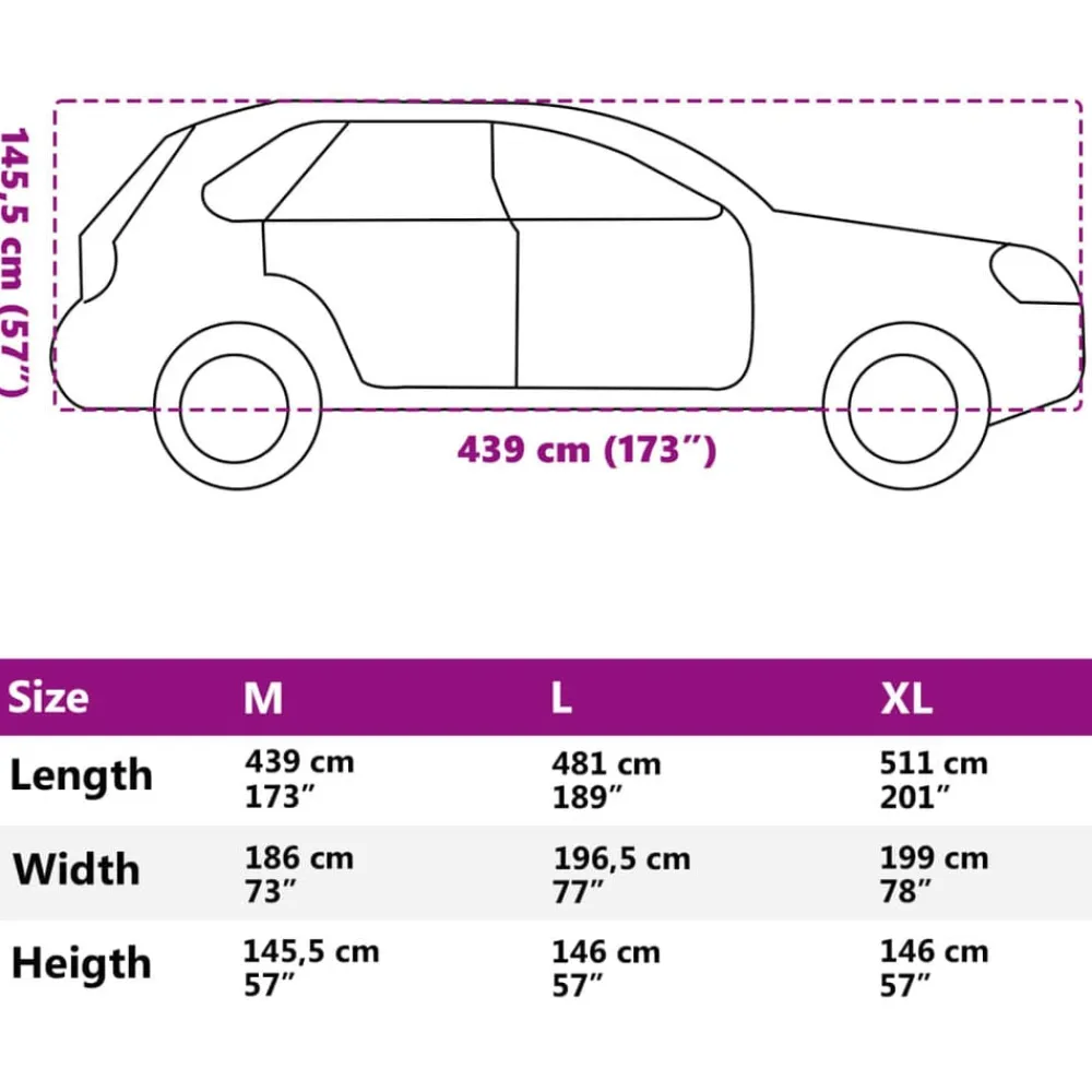 vidaXL Funda de coche para SUV con correas hebilla PEVA plateado M Discount