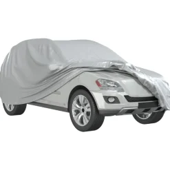 vidaXL Funda de coche para SUV con correas hebilla PEVA plateado M Discount