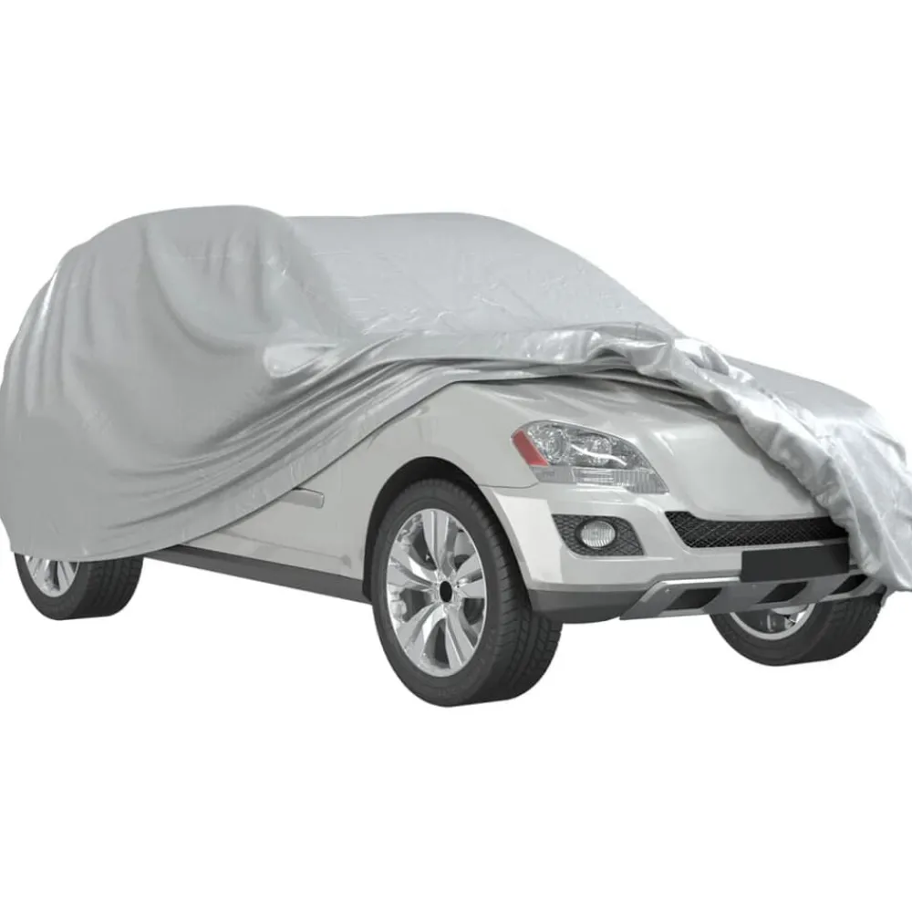 vidaXL Funda de coche para SUV con correas hebilla PEVA plateado M Discount