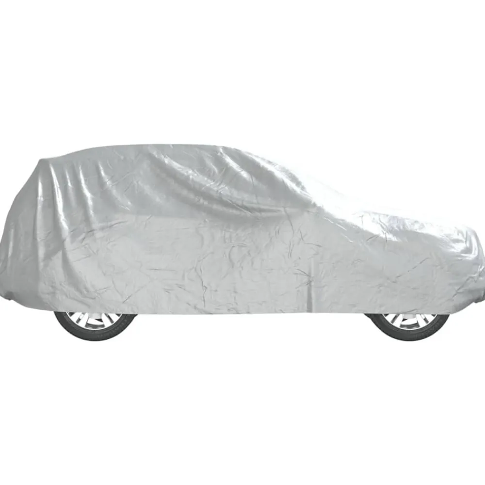 vidaXL Funda de coche para SUV con correas hebilla PEVA plateado M Discount