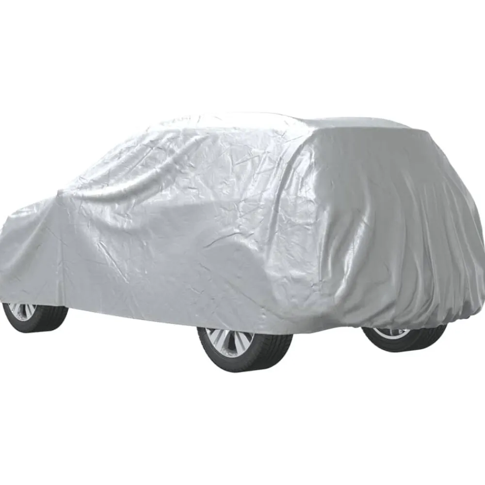 vidaXL Funda de coche para SUV con correas hebilla PEVA plateado M Discount