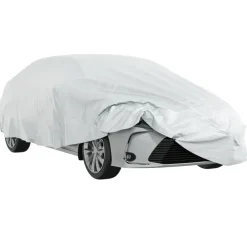 vidaXL Funda de coche para Sedan con correas hebilla plateado M