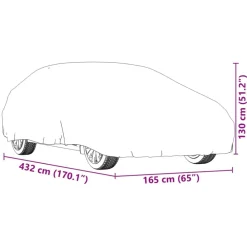 vidaXL Funda de coche para Sedan con correas hebilla plateado M