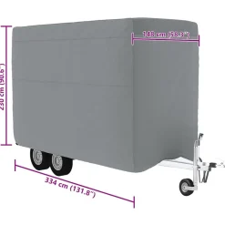 vidaXL Piezas Y Accesorios Para Vehículos-Funda de remolque de caballo tela no tejida gris 334x148x230 cm