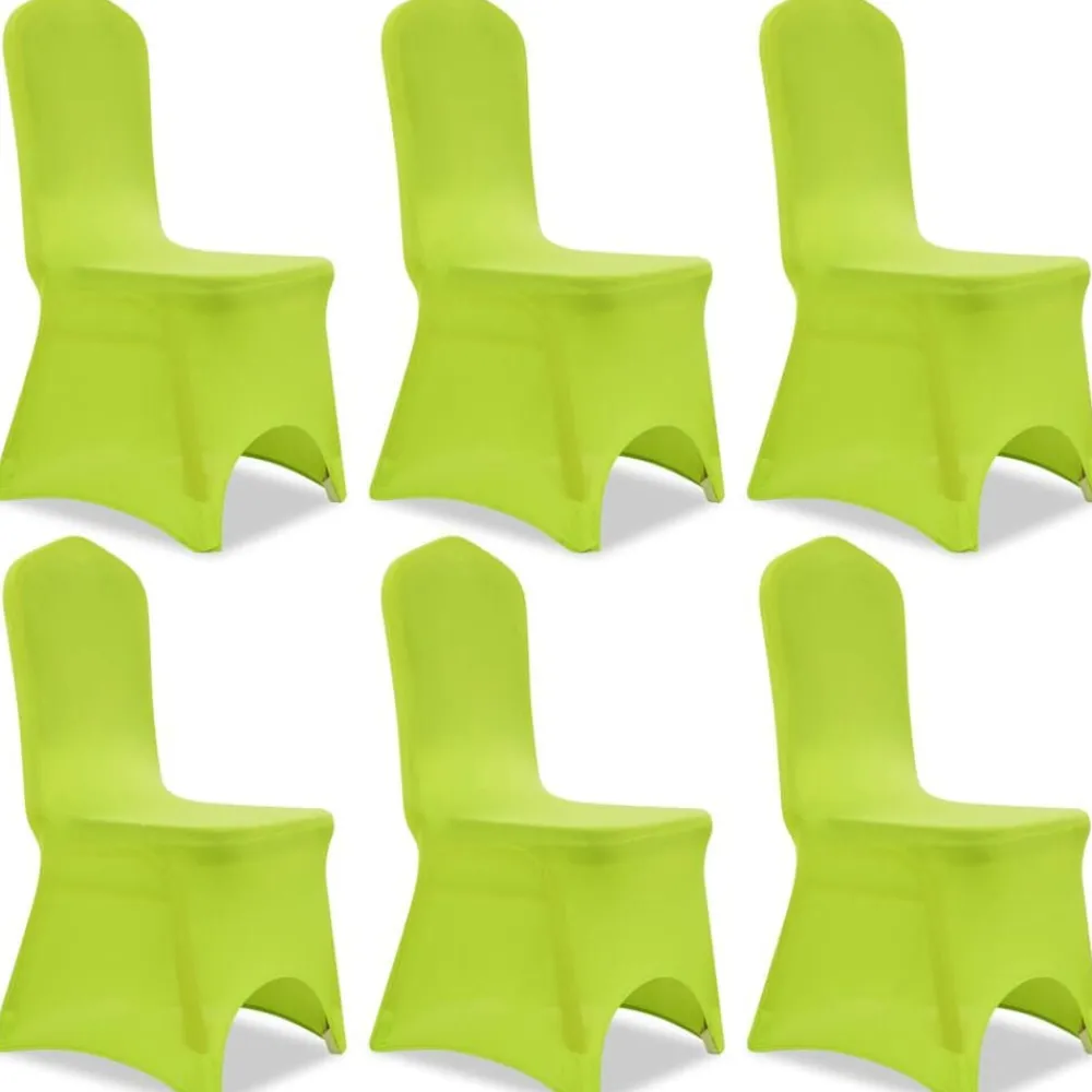 vidaXL Funda de silla elástica 6 unidades Verde