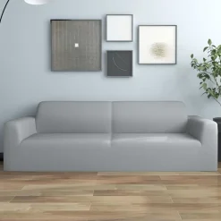 vidaXL Funda elástica para sillón de 3 plazas poliéster jersey Gris Clearance