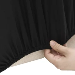 vidaXL Funda elástica para sillón de 2 plazas poliéster jersey negra Negro Outlet