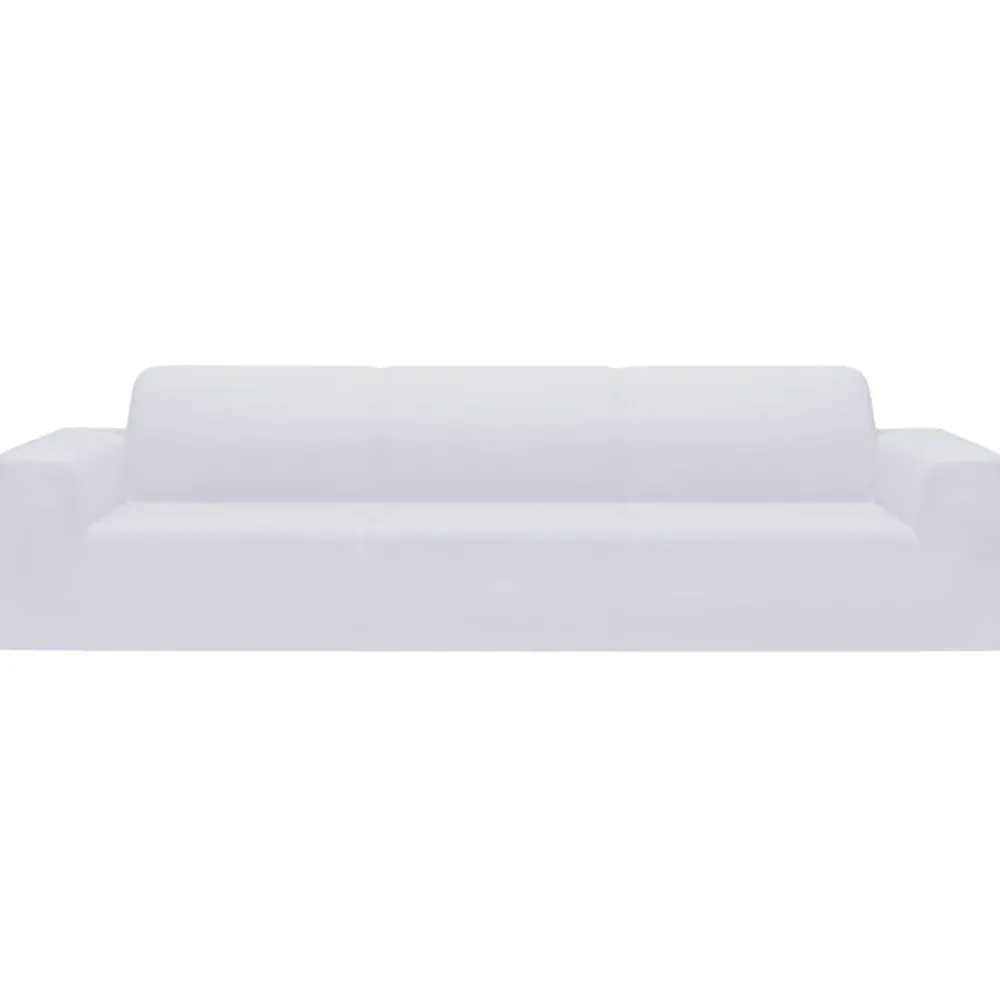 vidaXL Decoración-Funda elástica para sofá de 4 plazas poliéster jersey blanca