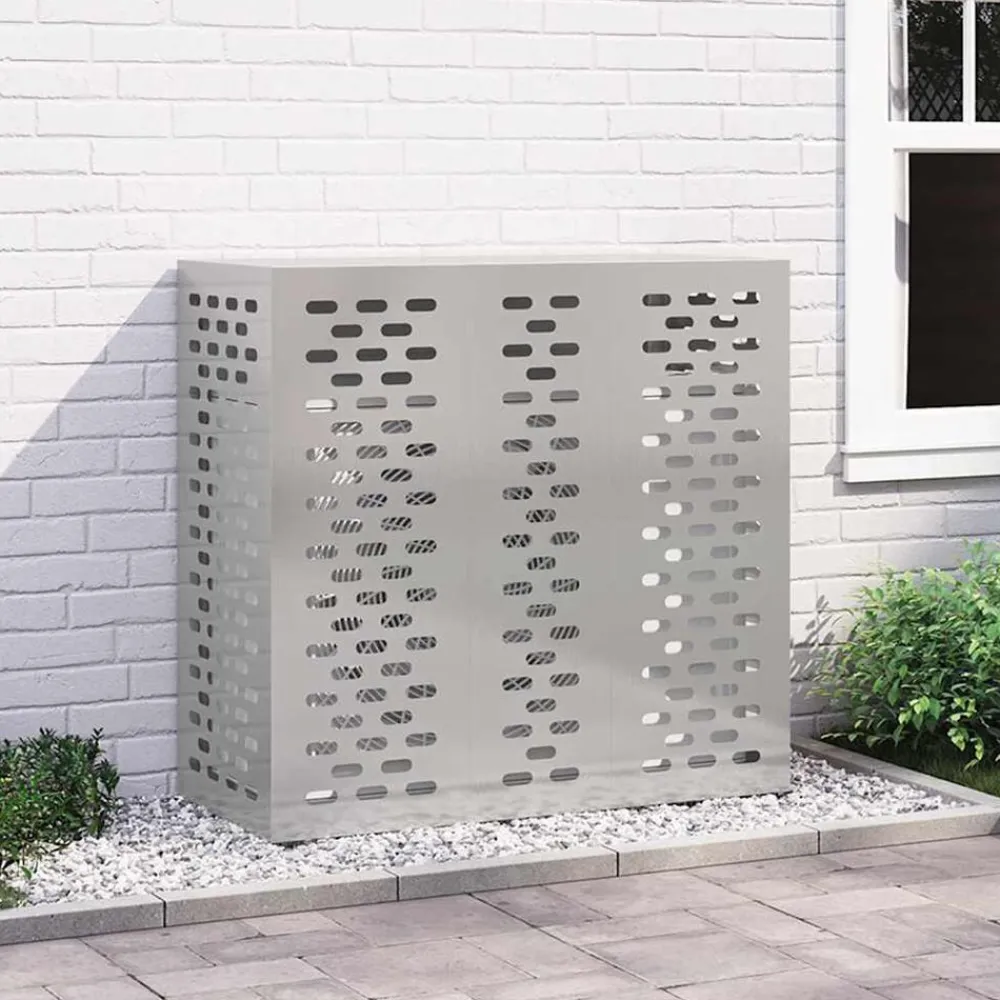vidaXL Funda para Aire Acondicionado Plateado 110 x 50 x 105 cm Acero inoxidable Outlet