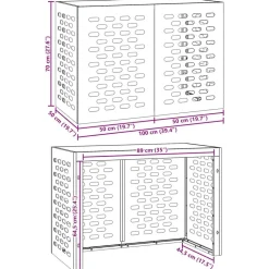vidaXL Funda para Aire Acondicionado Plateado 100 x 50 x 70 cm Acero galvanizado Online