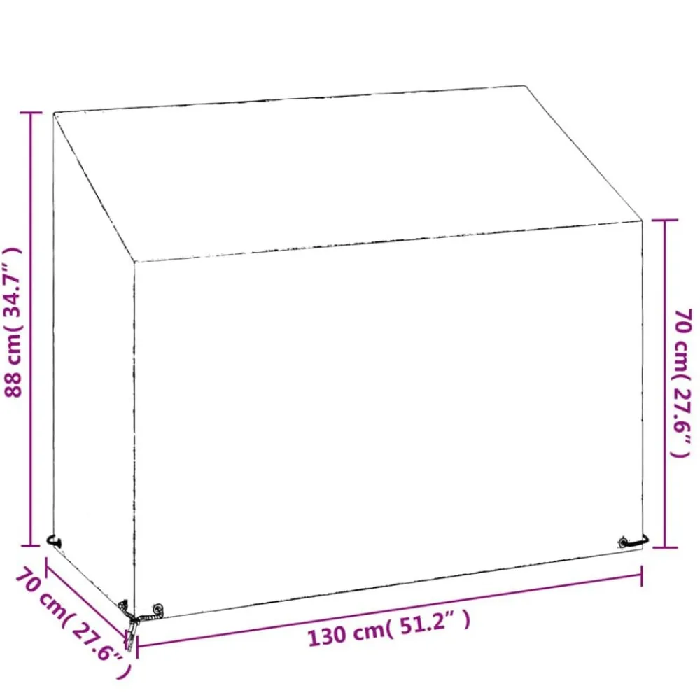 vidaXL Funda para banco de jardín 8 ojales polietileno 130x70x70/88 cm Hot