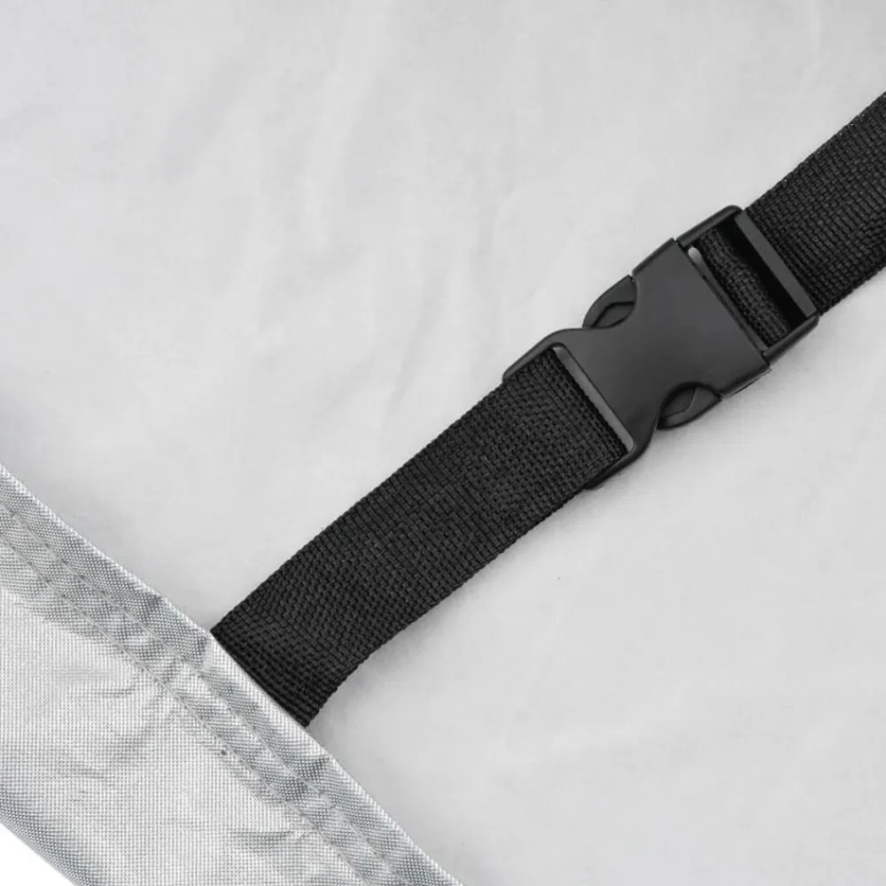 vidaXL Piezas Y Accesorios Para Vehículos-Funda para coche con ganchos media PEVA plateado M