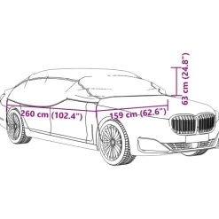 vidaXL Funda para coche con ganchos media plateado M Sale