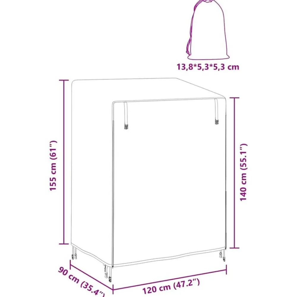 vidaXL Funda para columpio de exterior 120 x 90 x 155 cm Best