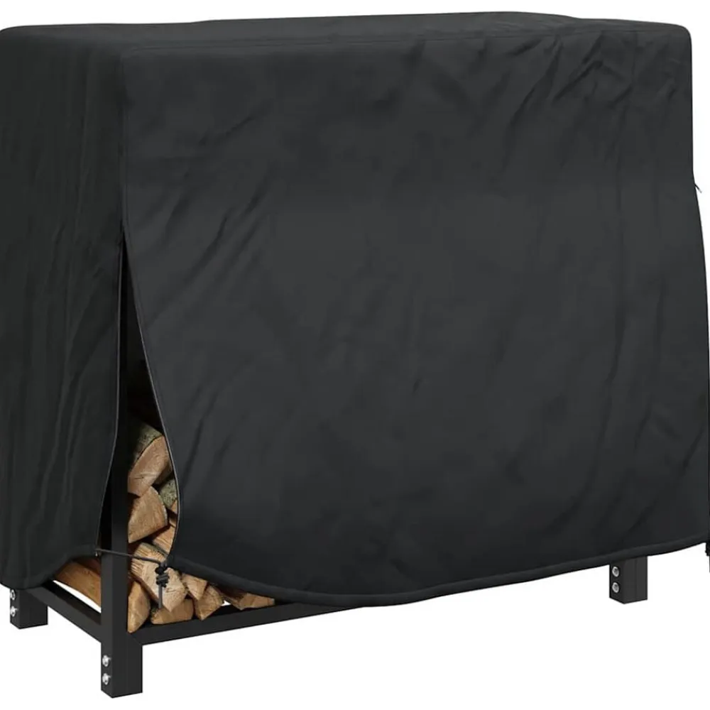 vidaXL Funda para leñero Liso Negro 61 x 122 x 106 cm Tela Oxford 600D Online