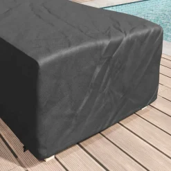 vidaXL Accesorios Para Muebles De Jardín-Funda para Loungers Liso Negro 74 x 210 x 40 cm tela