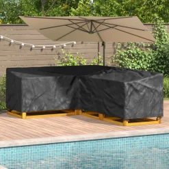 vidaXL Funda para muebles Negro 250 x 180 x 80 cm Tela Oxford 210D New