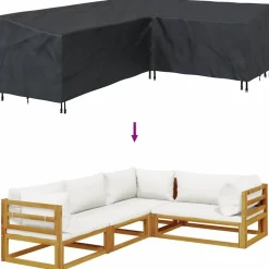 vidaXL Accesorios Para Muebles De Jardín-Funda para muebles Negro 250 x 180 x 80 cm Tela Oxford 420D