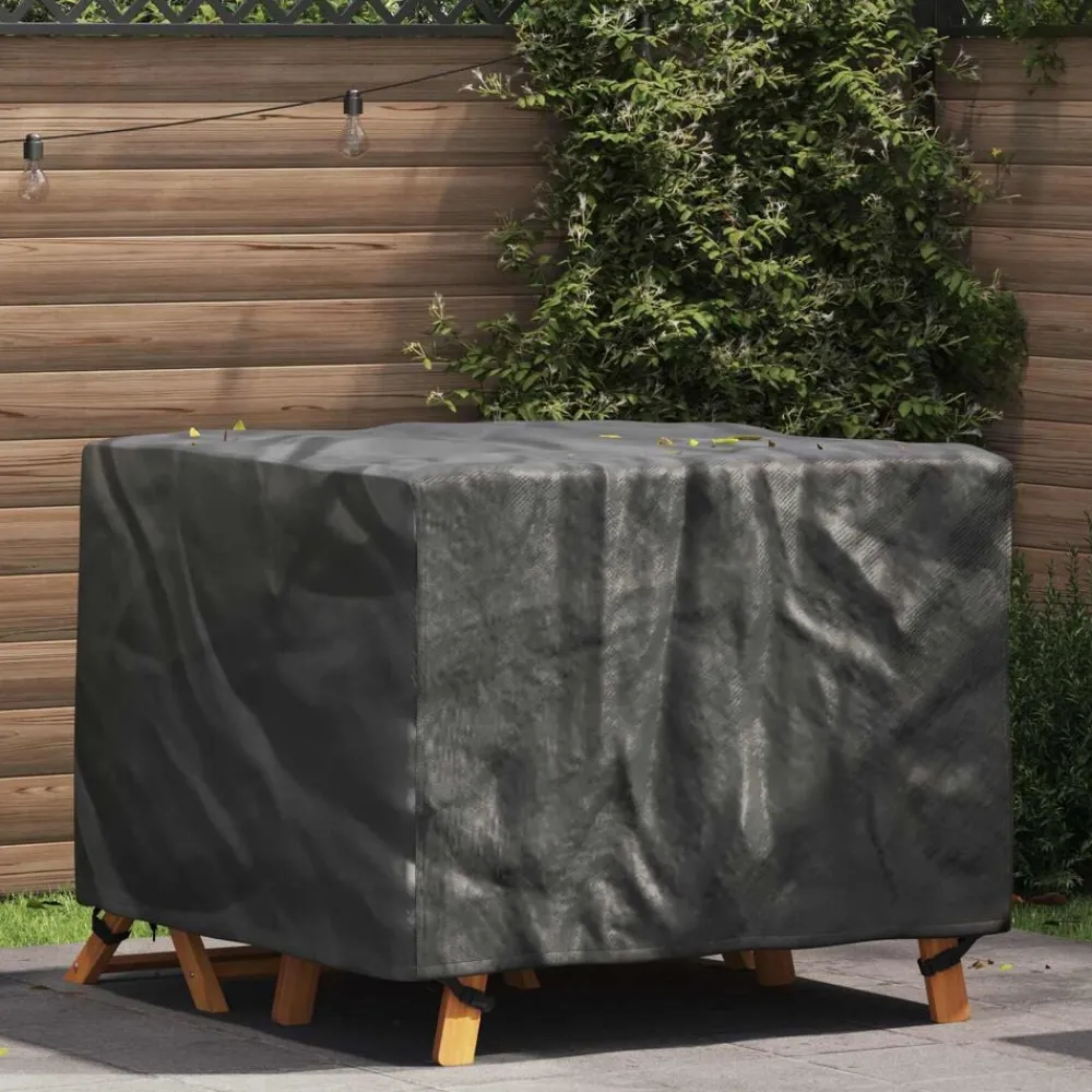 vidaXL Accesorios Para Muebles De Jardín-Funda para muebles Liso Negro 113 x 113 x 73 cm 420D