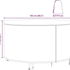vidaXL Accesorios Para Muebles De Jardín-Funda para muebles Negro 102 x 102 x 71 cm Tela Oxford 420D