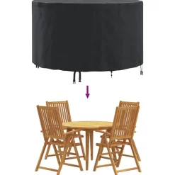 vidaXL Accesorios Para Muebles De Jardín-Funda para muebles Negro 102 x 102 x 71 cm Tela Oxford 420D